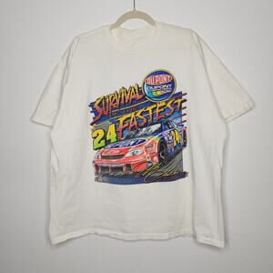 Vintage Jeff Gordon Double Sided Nascar Racing Dupont 90s White AOP
